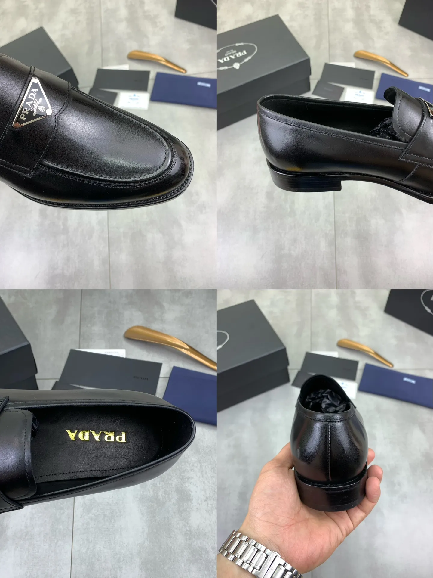 Factory price P920 💰 (high-grade genuine leather outsole) original quality, top version 🔱 ＰＲＡＤＡPrada. Men's business casual leather shoes, top quality leather shoes. 1:1 shipment⬆️Luxurious and noble👞All imported original brand fabrics, just to create a more comfortable wearing experience. Upper: Original comfortable selected calfskin➕Top imported water-dyed full cow lining, original lightweight and comfortable high-end genuine leather outsole✔️Number: 39-44 (38.45.46 can be customized)